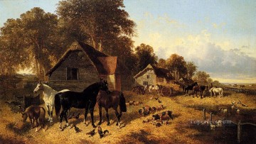 Animal Painting - Un floreciente corral John Frederick Herring Jr caballo